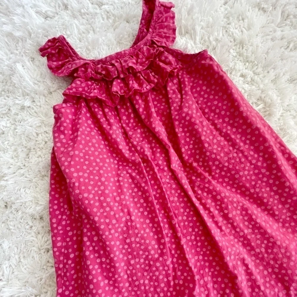 Girls hot pink polka dots dress
